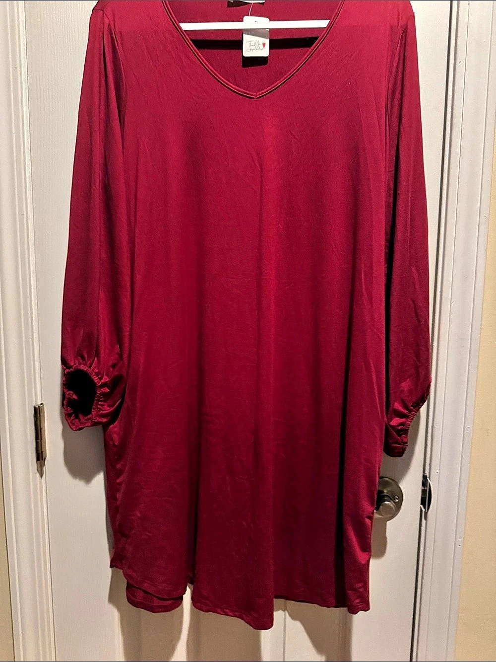 You & Me Long Sleeve Mini Dress Red maroon shade XL NWT